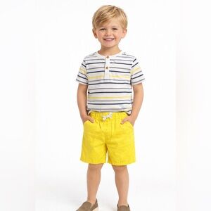 Tommy Bahama Boys Yellow Shorts & Striped Shirt Set 4T Summer Outfit